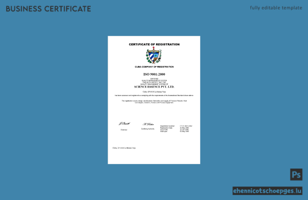 Kubanische Registrierungsurkunde – Beispielansicht in Word und PDF